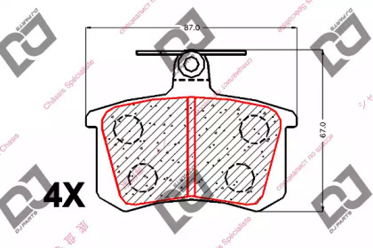 Комплект тормозных колодок DJ PARTS BP1983